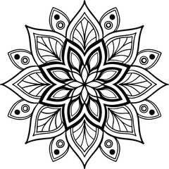 Creative Mandala line art element design