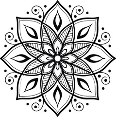 Creative Mandala line art element design