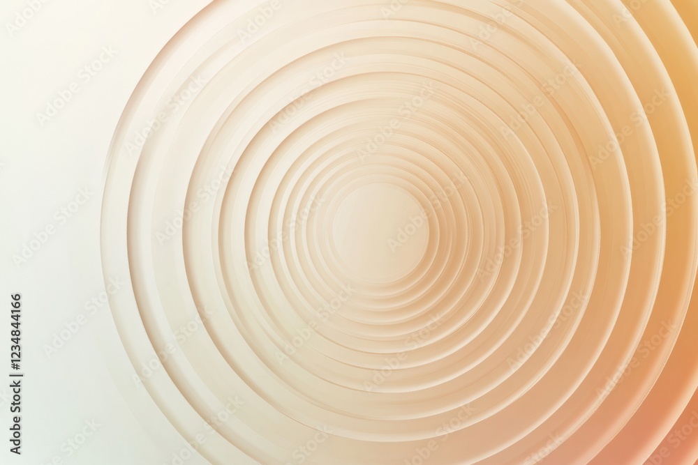 Poster Elegant concentric circles create a soothing visual effect in a minimalist design. Generative AI