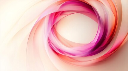 Abstract swirling pink and peach fabric forms a circle