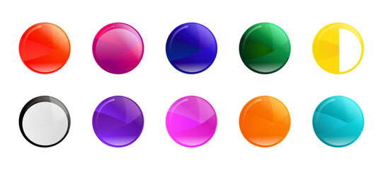 glossy round button set
