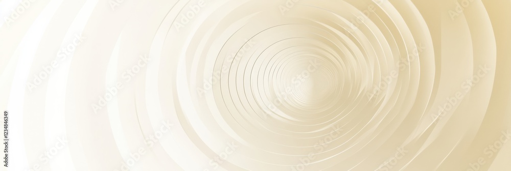 Aufkleber Circular pattern of gentle waves creating a calming visual effect in soft cream tones. Generative AI