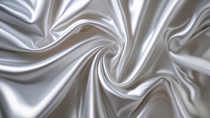 Fototapeta premium Elegant White Abstract Background with Silk Satin Texture, Featuring Smooth Flowing Lines and Soft Glows, Creating a Refined and Luxurious Aesthetic for a Sophisticated Visual Experience