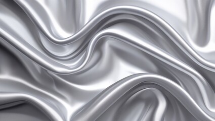 Abstract Background in White, Light Gray, and Silver Tones, Featuring Soft Fluid Patterns and Subtle Shimmer, Creating a Contemporary, Elegant Visual Atmosphere