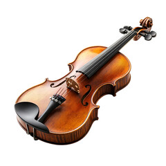 Fototapeta premium Polished violin classic string instrument musical instrument wooden isolated transparent background