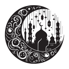 Traditional Islamic art design for Muslim festive occasions