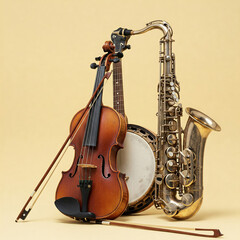 musical instruments still life