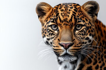 Naklejka premium Leopard Isolated on White Background