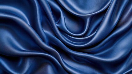Obraz premium Deep royal blue silk fabric with elegant folds and smooth texture for design and fashion