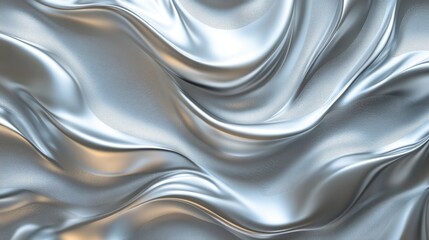 Silver satin fabric with wavy pattern and embossed texture for elegant designs and backgrounds