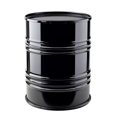 Black oil drum isolated on transparent background. high resolution PNG file
