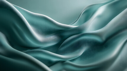 Obraz premium Turquoise silky fabric with gentle folds