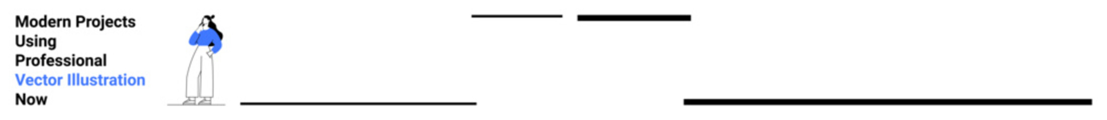 Female figure in a blue blouse and gray skirt with a minimal background. Ideal for professionalism, leadership, career growth, corporate culture, success, empowerment, flat landing page banner