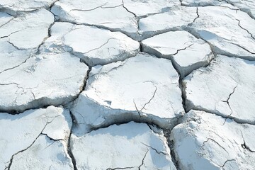 White Cracked Earth Texture Dry Soil Arid Land Background