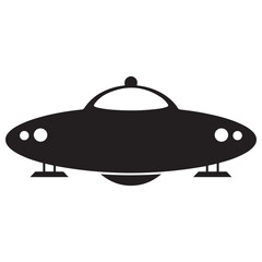 Flying Saucer Silhouette vector illustration