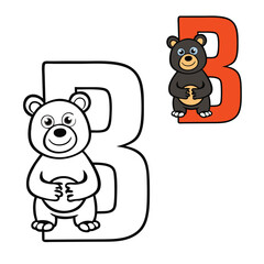 A fun coloring page featuring the letter 