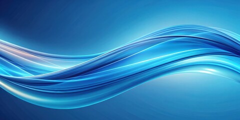 Abstract Blue Wave Background with Fluid Lines and Smooth Transitions