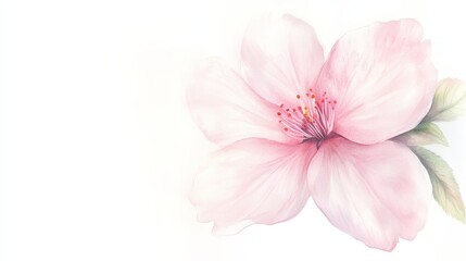 Fototapeta premium Closeup of a vibrant pink blossom with lush green foliage in garden setting vivid