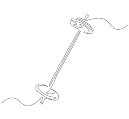 Barbell continuous line. Continuous one line drawing barbell for exercise. Gym, fitness concept. Single line drawing