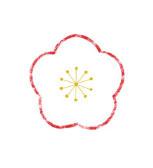 梅の花　クレヨンタッチ　白