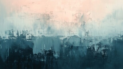 Abstract Textured Painting In Blues And Pinks
