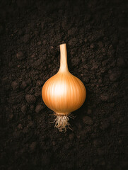 Natural setting food fresh onions harvested from the farm