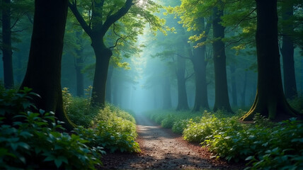 Obraz premium morning in the forest