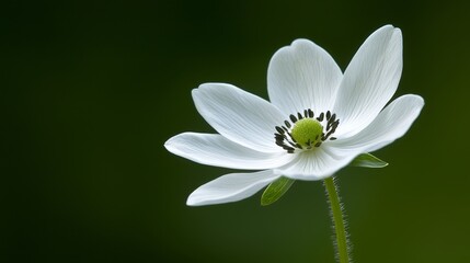 Elegant white flower in bloom against a lush green background white