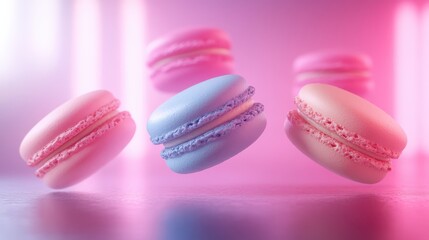 Obraz premium Macaron love Sweet treats Tasty desserts delicious macarons pastel tones