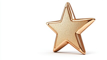 Fototapeta premium Golden Glitter Star On White Background