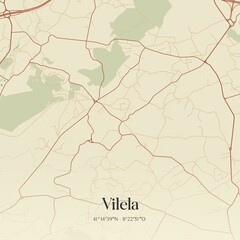 Obraz premium Vintage map of Vilela, Portugal. 