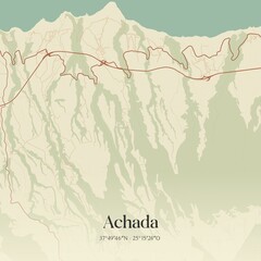 Obraz premium Vintage map of Achada, Portugal. 