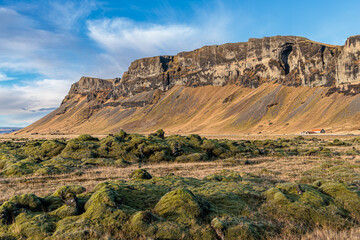Landscape around Orustuholl (Battle Hill) in Iceland.
