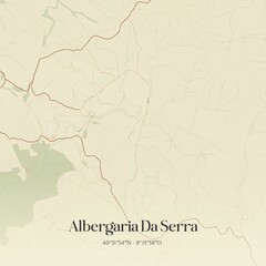 Vintage map of Albergaria Da Serra, Portugal. 