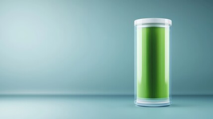 Vibrant green liquid in a glass tube, glimpse into laboratory research green