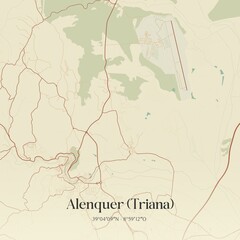 Vintage map of Alenquer (Triana), Portugal. 
