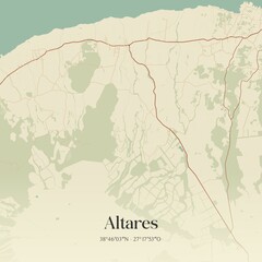 Obraz premium Vintage map of Altares, Portugal. 