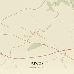 Obraz premium Vintage map of Arcos, Portugal. 