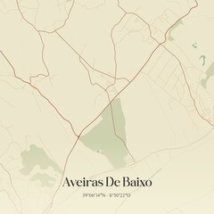 Obraz premium Vintage map of Aveiras De Baixo, Portugal. 