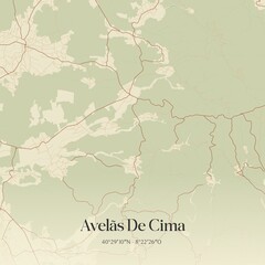 Obraz premium Vintage map of Avelãs De Cima, Portugal.