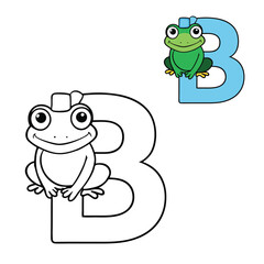 A fun coloring page featuring the letter 