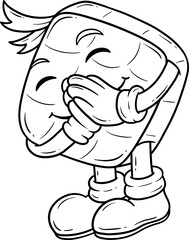 ketupat ramadhan character cartoon outline