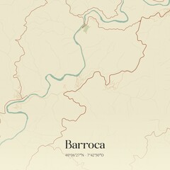 Vintage map of Barroca, Portugal. 