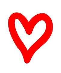 Heart clip art design on plain white transparent isolated background for card, shirt, hoodie, sweatshirt, apparel, tag, mug, icon, poster or badge