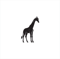 Black silhouette giraffe vector
