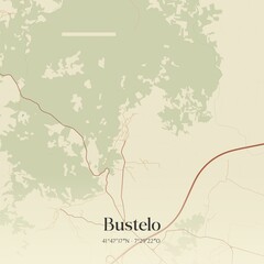 Obraz premium Vintage map of Bustelo, Portugal. 
