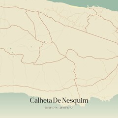 Vintage map of Calheta De Nesquim, Portugal. 