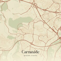 Obraz premium Vintage map of Carnaxide, Portugal. 