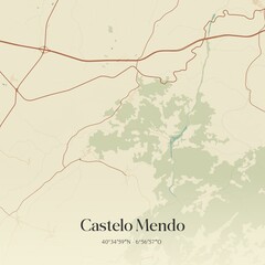 Obraz premium Vintage map of Castelo Mendo, Portugal. 