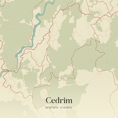 Obraz premium Vintage map of Cedrim, Portugal. 